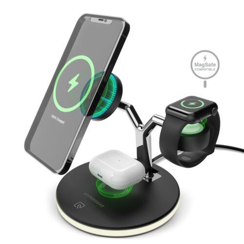 Base de carga  CellularLine Trio Wireless Charger, Para Apple, 20 W, Negro